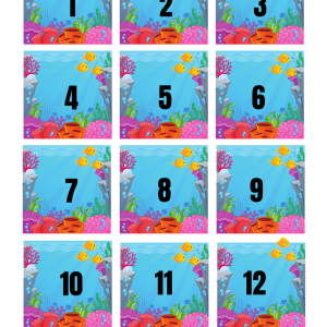 Cijferkaartjes onderwater