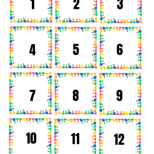 Cijferkaartjes thema potloden